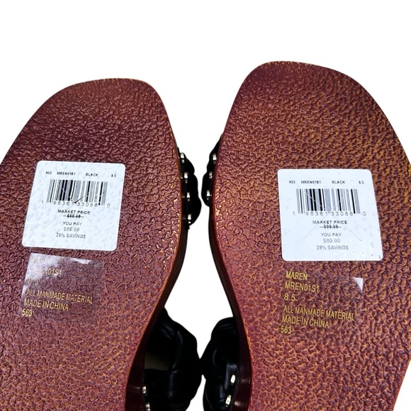 Steve Madden Maren Wedge Faux Leather and Wood Sandal NWT Size 8.5 - Picture 11 of 11